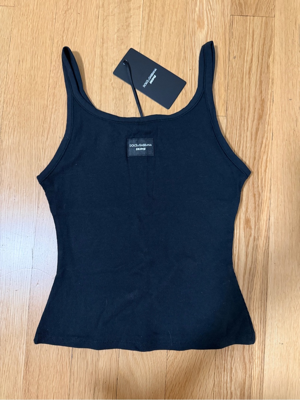 NWT Dolce & Gabbana x Skims Black Ribbed Tank Top